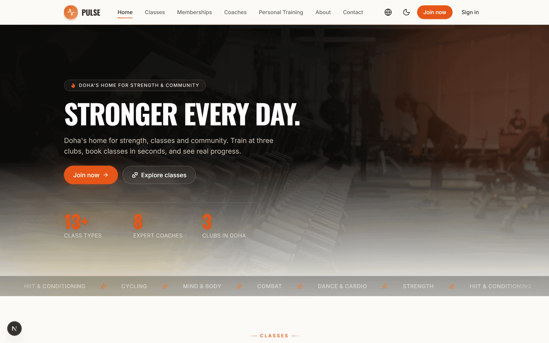 Pulse marketing site hero